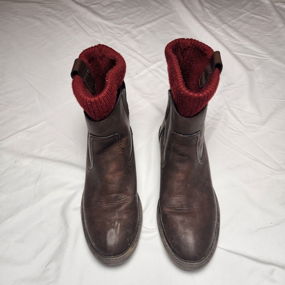 Tommy Hilfiger Brown Ankle Boots with Red Accents